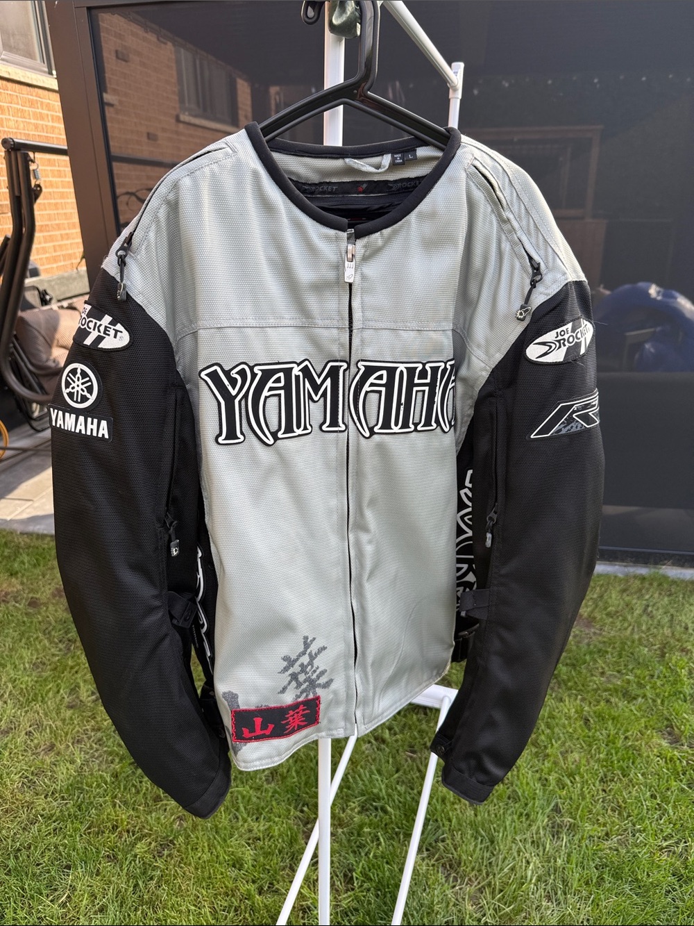 Yamaha Gray and Black Lightweight Motorcycle Jacket